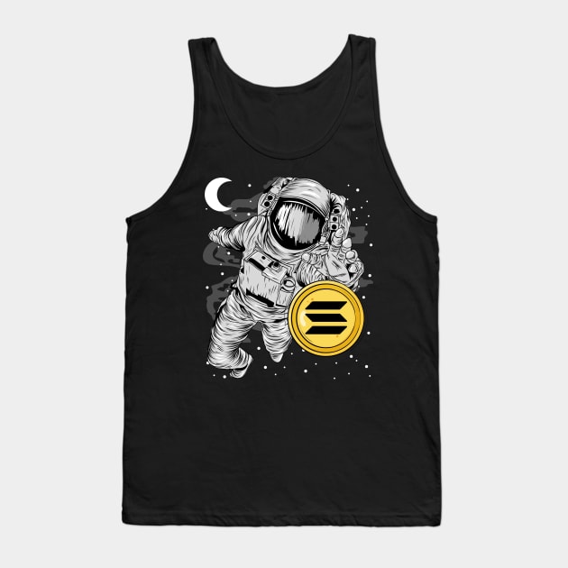 Astronaut Reaching Solana Coin To The Moon Crypto Token Cryptocurrency Wallet Birthday Gift For Men Women Kids Tank Top by Thingking About